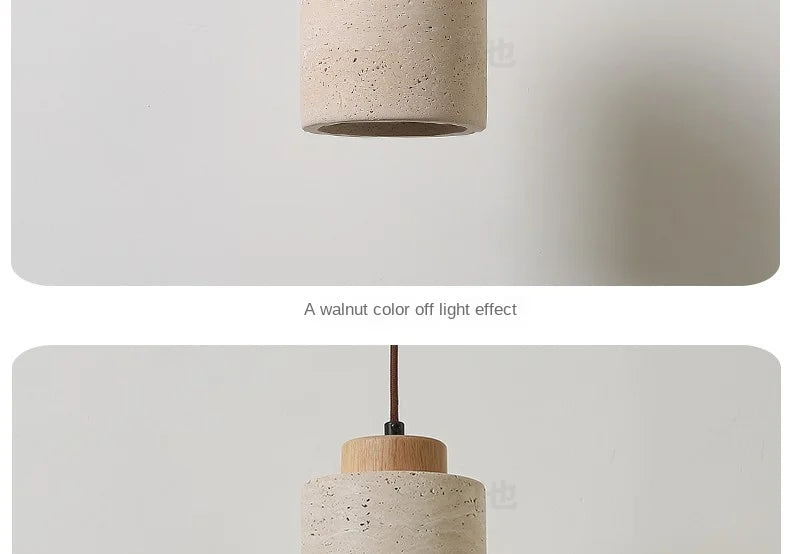 Stone Cylinder Pendant Lamp